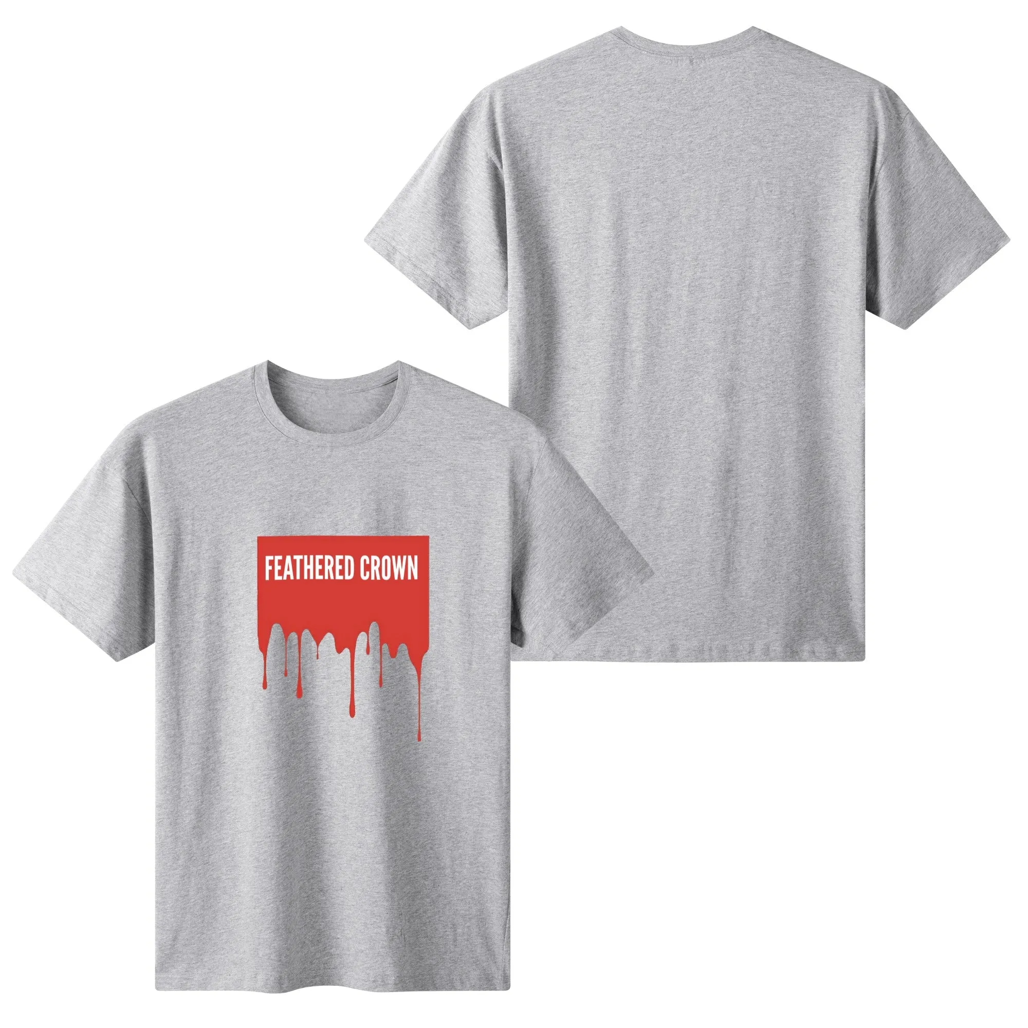 Women's Cotton Drip Banner Front Printing T Shirt