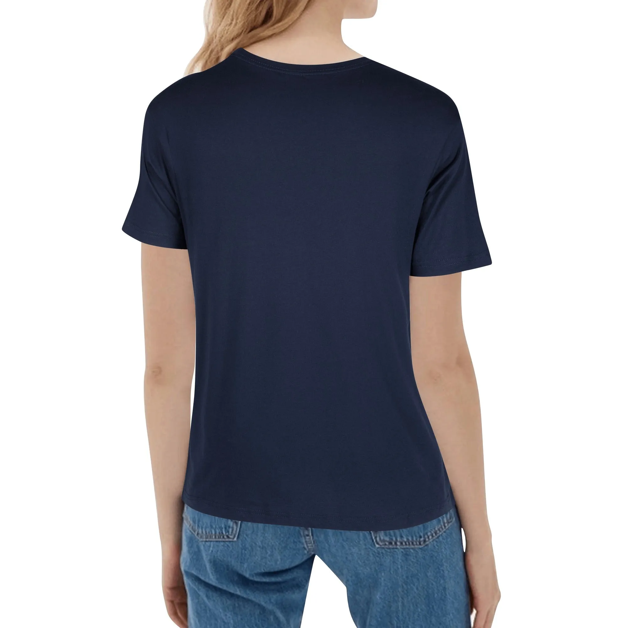 Women's Cotton Drip Banner Front Printing T Shirt