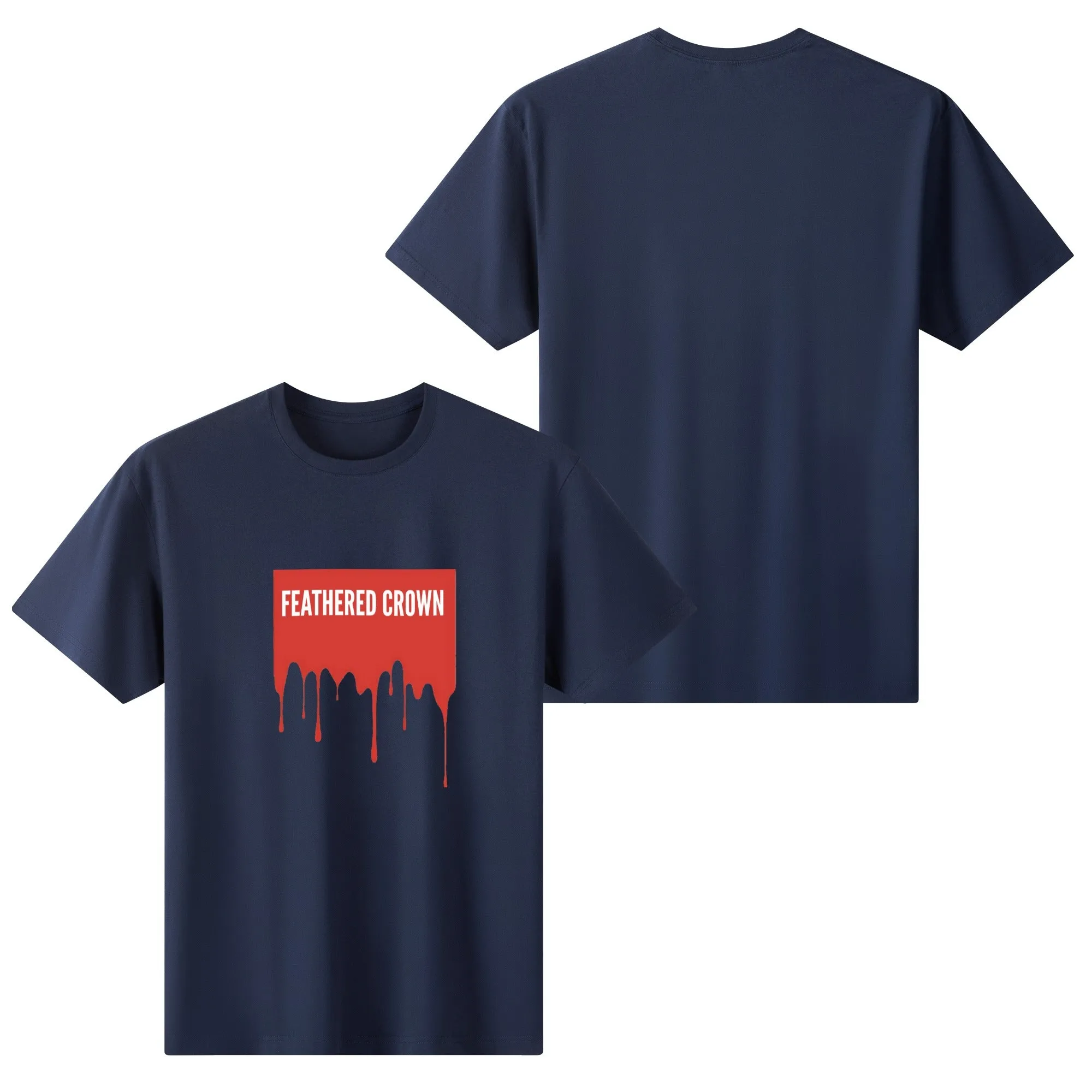 Women's Cotton Drip Banner Front Printing T Shirt
