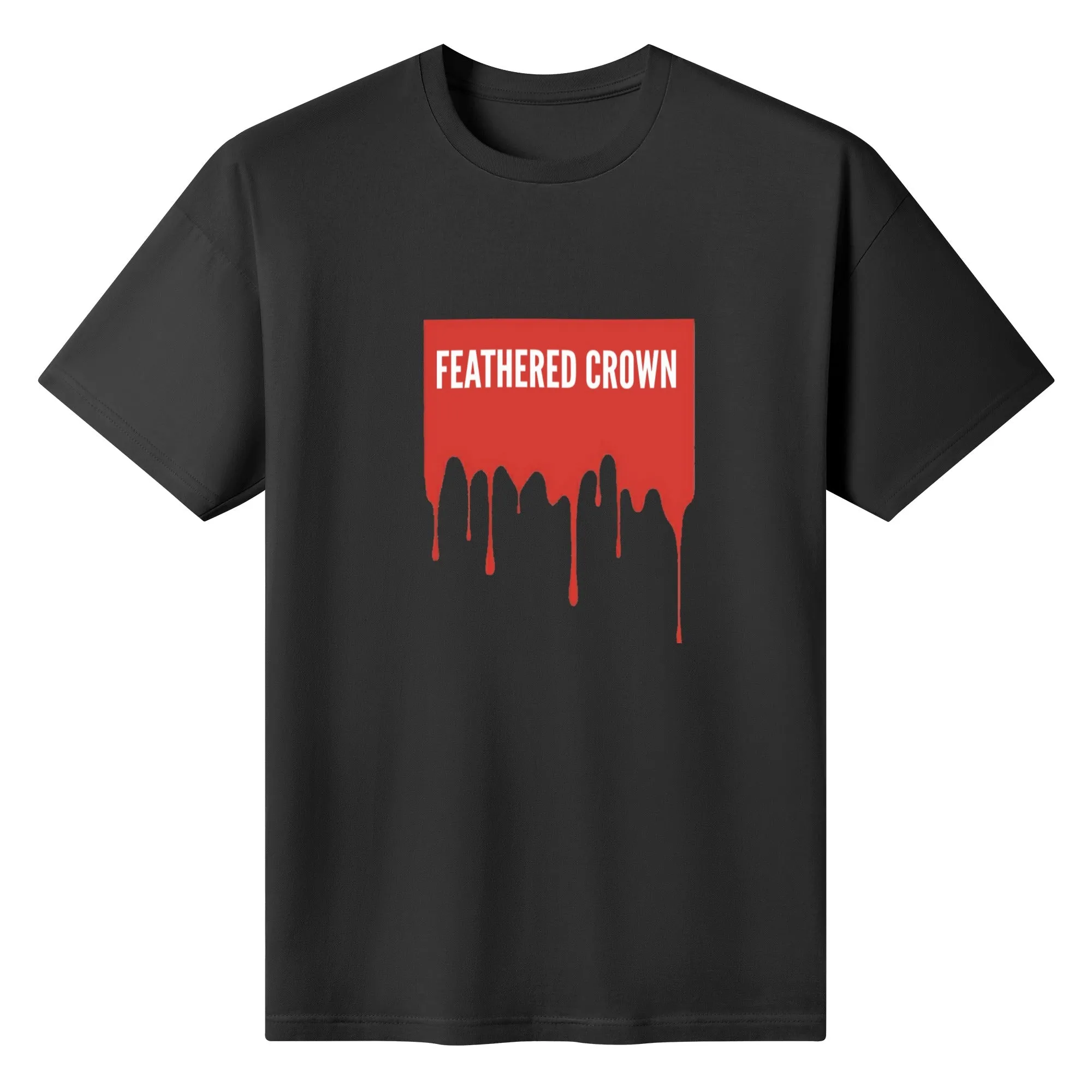 Women's Cotton Drip Banner Front Printing T Shirt
