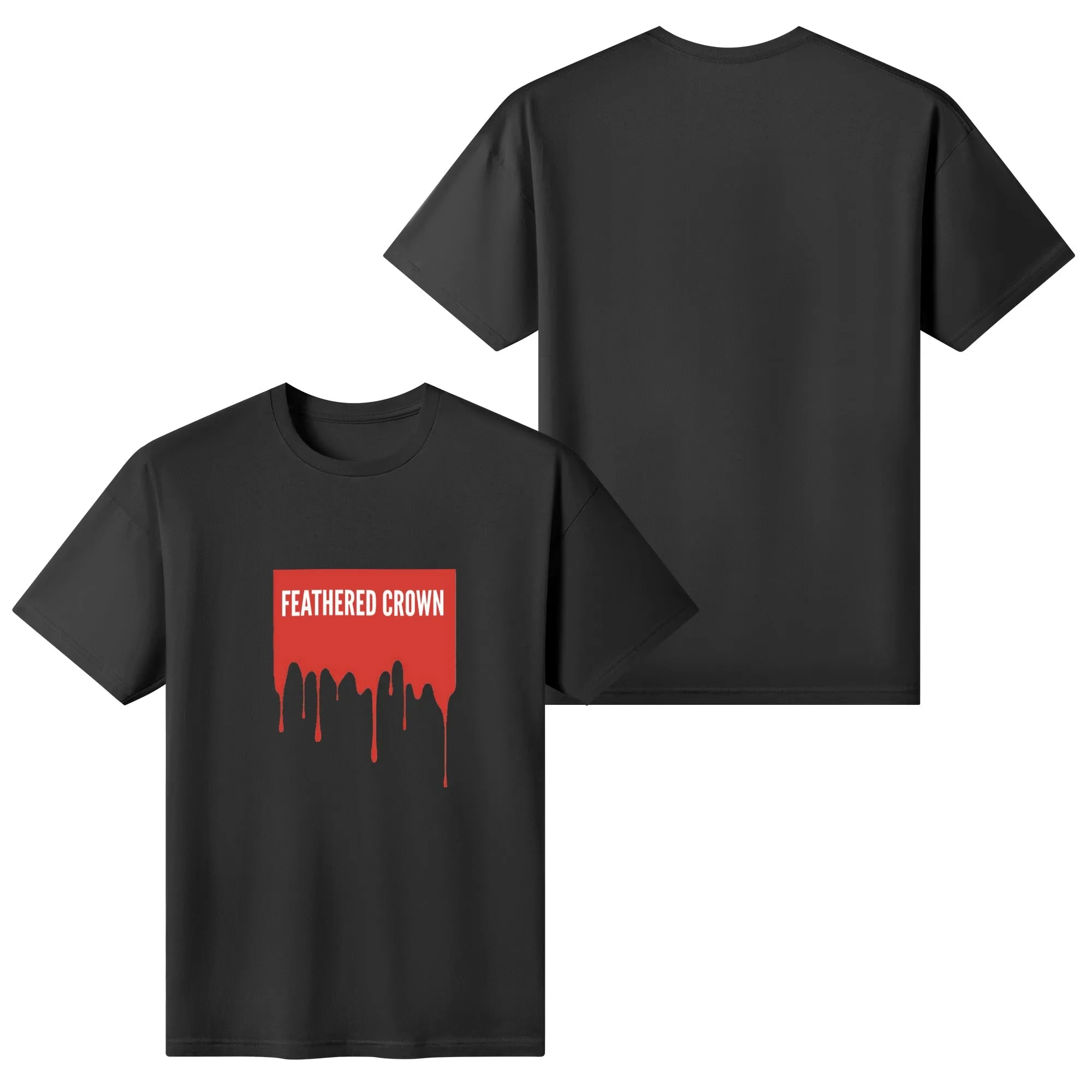 Women's Cotton Drip Banner Front Printing T Shirt