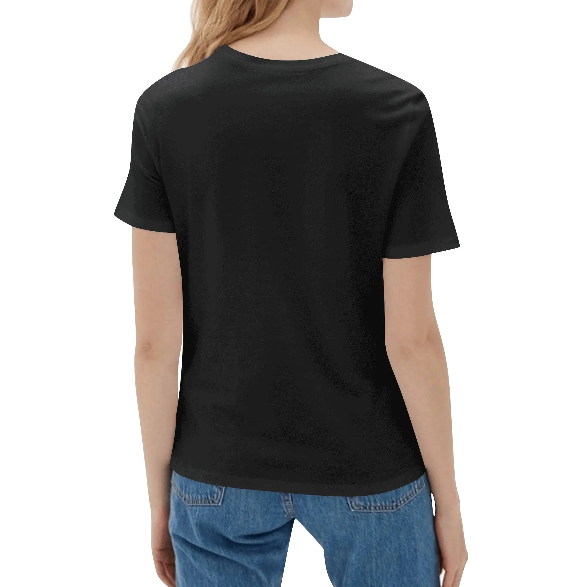 Women's Cotton Drip Banner Front Printing T Shirt