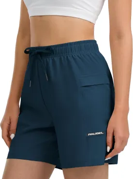 Women's Hiking Cargo Casual Shorts 6 inches Lightweight Quick Dry Athletic Shorts for Golf Workout Travel Summer 2025