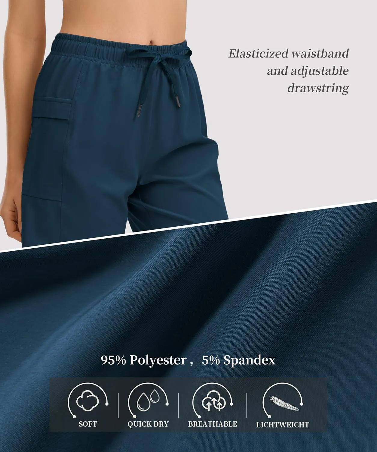 Women's Hiking Cargo Casual Shorts 6 inches Lightweight Quick Dry Athletic Shorts for Golf Workout Travel Summer 2025