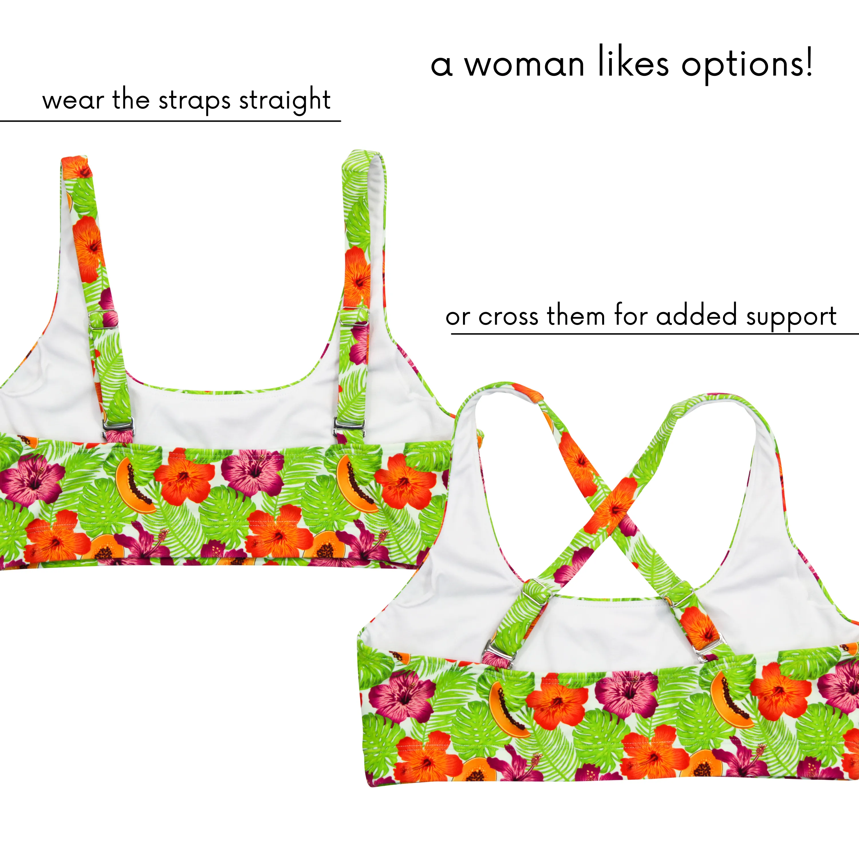 Women's Scoop Neck Bikini Top | "Hibiscus"