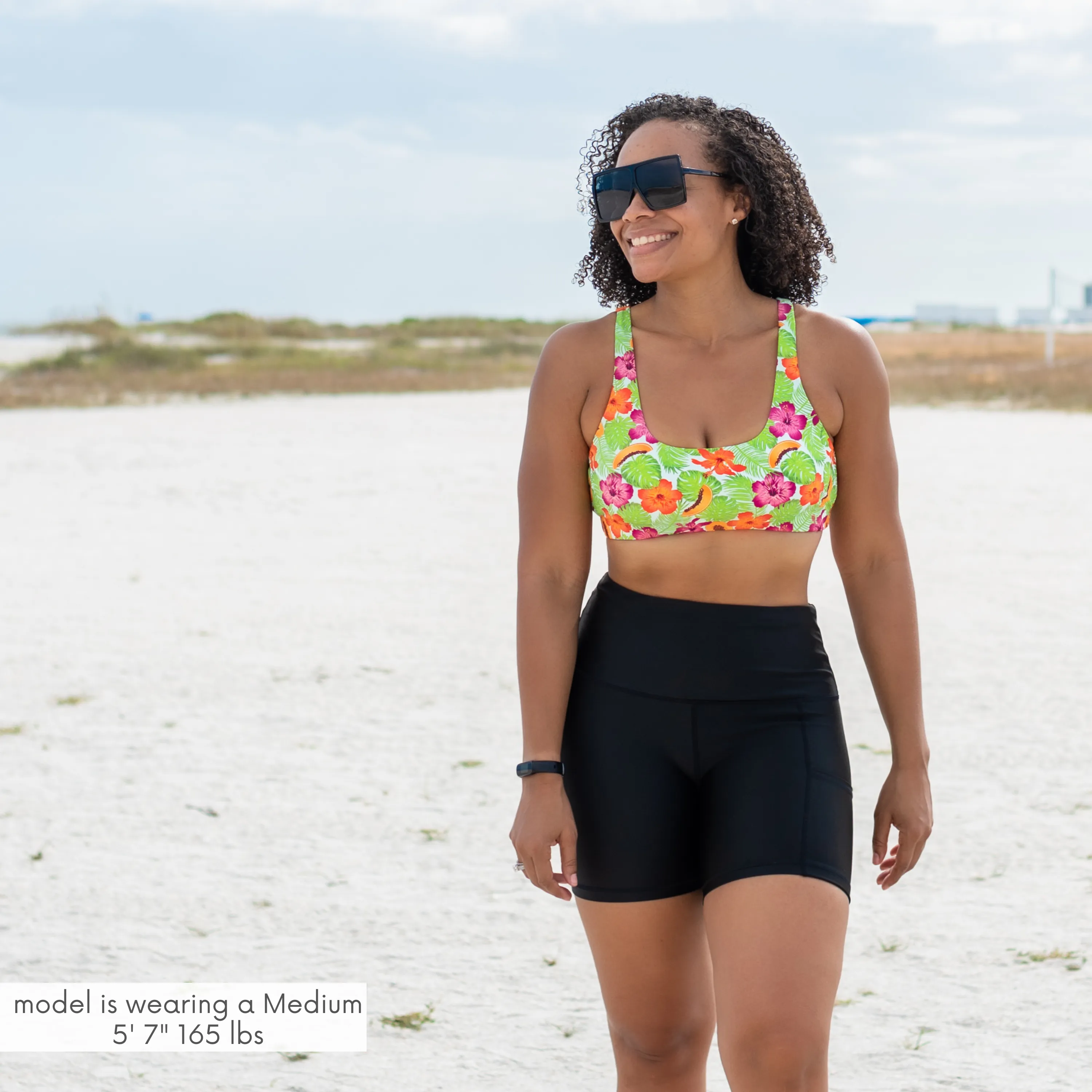 Women's Scoop Neck Bikini Top | "Hibiscus"