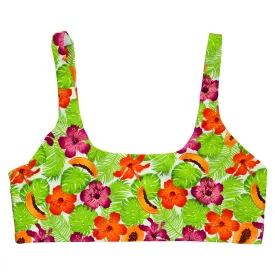 Women's Scoop Neck Bikini Top | "Hibiscus"