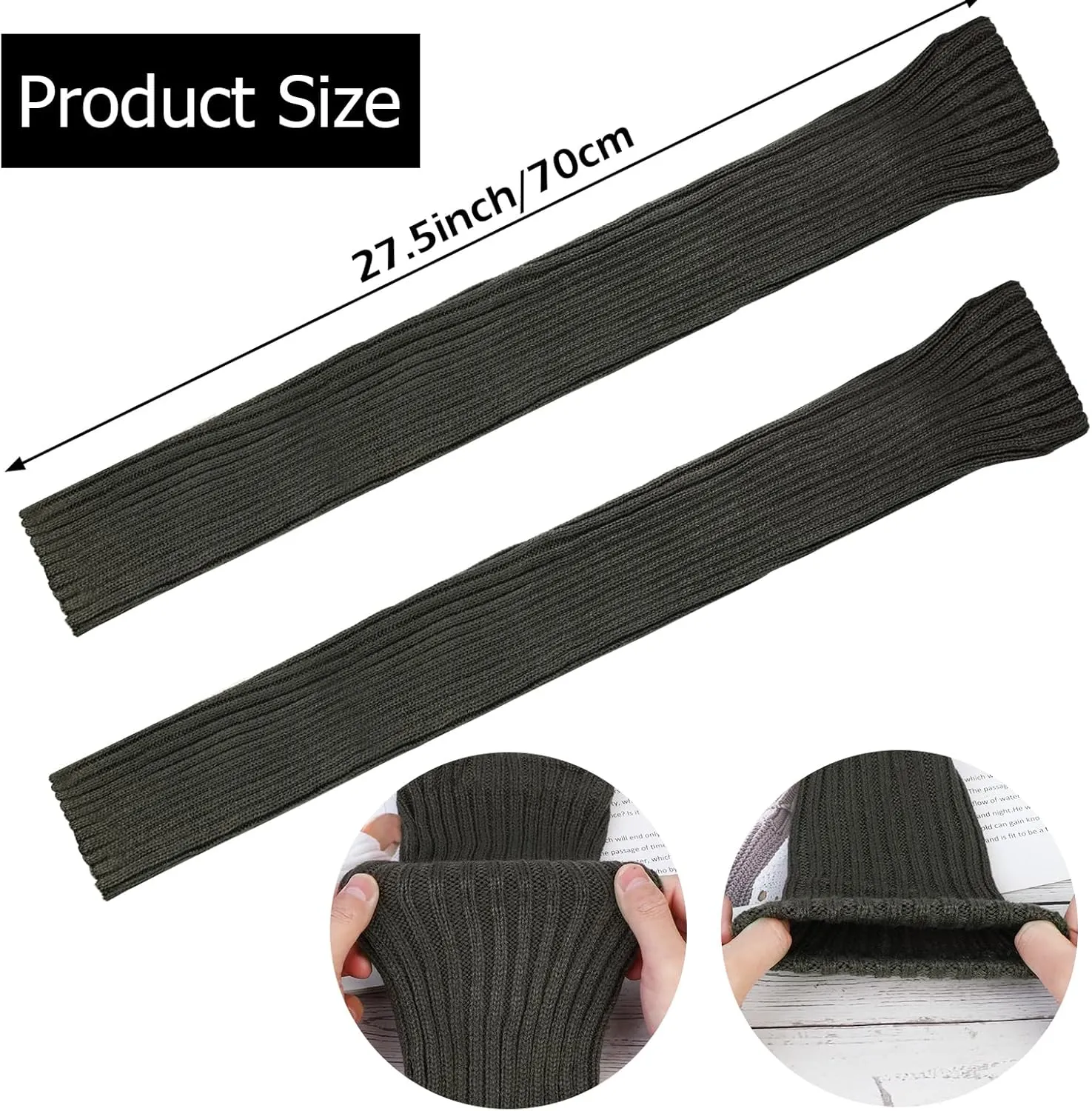XEPST 2 Pairs Leg Warmers for Women, High Boot Cuffs Knitted Boot Topper Warmers Over Knee Footless Socks for Winter Warmer